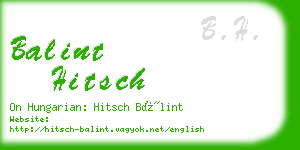 balint hitsch business card